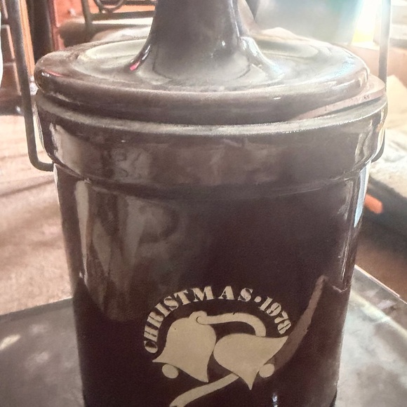 Brown Ceramic Cheese Crock Jar - Brown - Picture 2 of 6